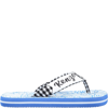 Kenzo Blue Flip Flops For Boy With Logo In Blue