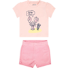 KENZO PINK SPORTY SUIT FOR BABY GIRL WITH PRINTING