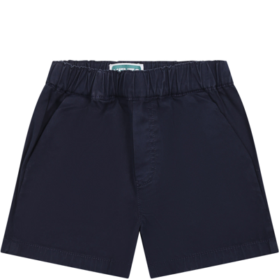 Kenzo Blue Casual Shorts For Baby Boy In Marine