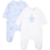 KENZO LIGHT BLUE SET FOR BABY BOY WITH TOUR EIFFEL AND PRINT