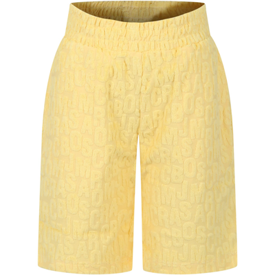 Little Marc Jacobs Yellow Shorts For Kids With Logo