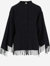 BY MALENE BIRGER COTTON BLEND SHIRT WITH FRINGES