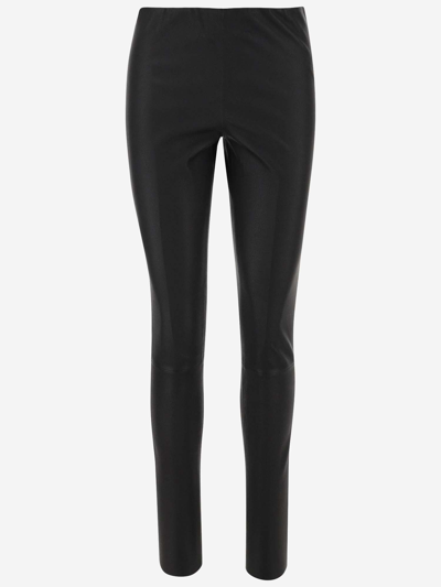 By Malene Birger Leather Trousers In Black
