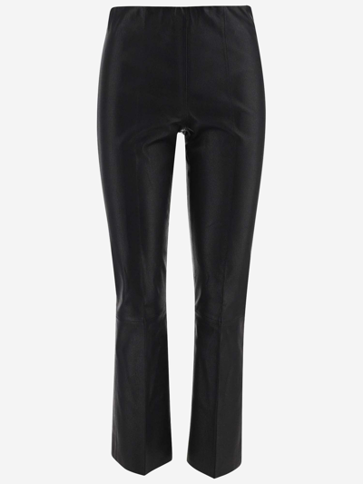 By Malene Birger Leather Trousers In Black