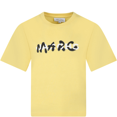 Little Marc Jacobs Yellow T-shirt For Kids With Logo