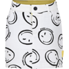 LITTLE MARC JACOBS WHITE SKIRT FOR GIRL WITH SMILEY AND LOGO