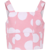 LITTLE MARC JACOBS PINK TOP FOR GIRL WITH ALL-OVER POLKA DOTS