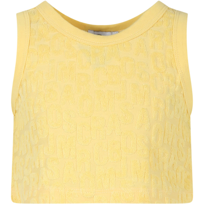 Little Marc Jacobs Kids' Yellow Tank Top For Girls With Logo