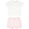 LITTLE MARC JACOBS PINK SET FOR BABY GIRL WITH LOGO