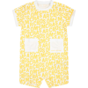 LITTLE MARC JACOBS WHITE ROMPER FOR BABIES WITH LOGO