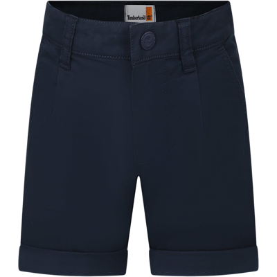 Timberland Kids' Blue Shorts For Boy With Logo