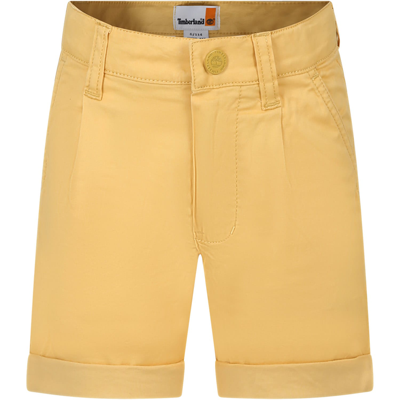 Timberland Kids' Yellow Shorts For Boy With Logo
