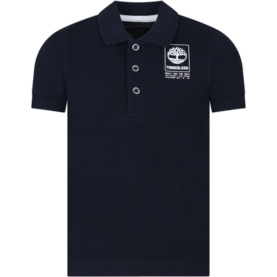 Timberland Kids' Blue Polo Shirt For Boy With Logo