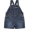 Timberland Denim Dungarees For Baby Boy With Logo In Denim
