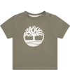 TIMBERLAND GREEN T-SHIRT FOR BABY BOY WITH LOGO