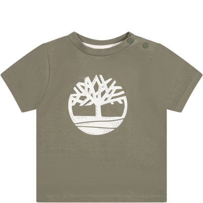 Timberland Green T-shirt For Baby Boy With Logo