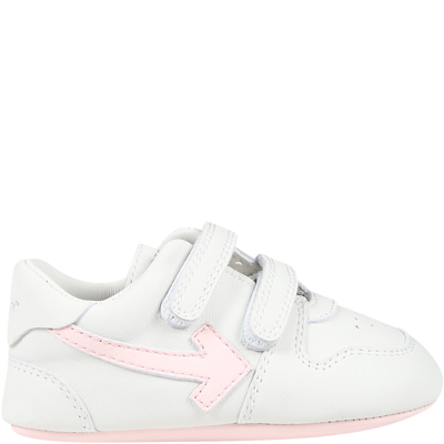 OFF-WHITE GREY SNEAKER FOR BABY GIRL WITH ARROWS
