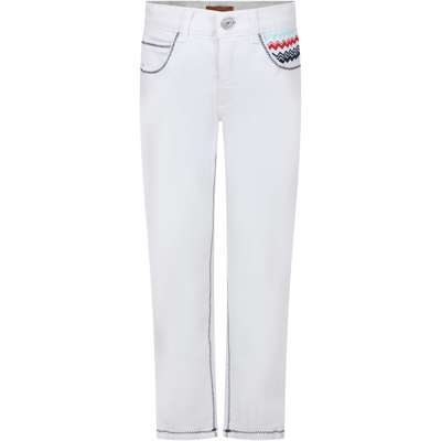 Missoni Kids' White Jeans For Girl