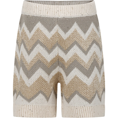 Missoni Kids' Casual Beige Shorts For Girl