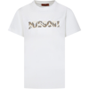 MISSONI IVORY T-SHIRT FOR GIRL WITH LOGO