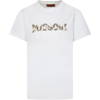 Missoni Ivory T-shirt For Girl With Logo In White