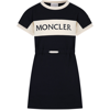 MONCLER BLUE DRESS FOR GIRL WITH LOGO