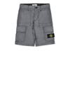 Stone Island Kids' Cotton Bermuda Shorts In Grey
