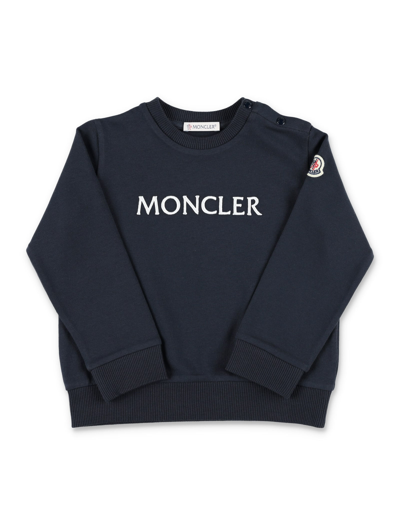 Moncler Kids' Crewneck Sweater In Blue