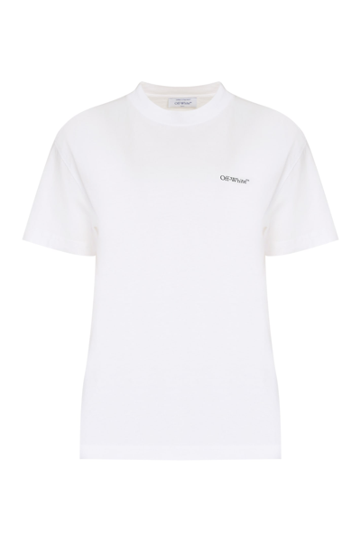 Off-white Cotton Crew-neck T-shirt In White