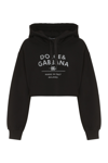 Dolce & Gabbana Logo-print Cotton-blend Hoodie In Black