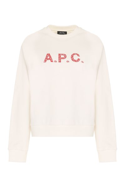 Apc Patty Cotton Crew-neck Sweatshirt In White
