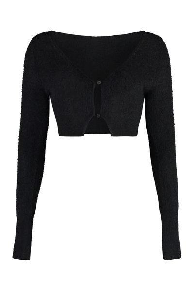 Jacquemus Alzou Wool-blend Cardigan In Black
