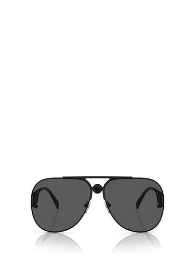 Versace Men's Ve2255 63mm Pilot Sunglasses In Matte Black Smoke