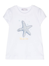 Monnalisa Star-print Crystal-embellished T-shirt In White