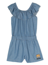 Moschino Teddy Bear-embroidered Playsuit In Blu