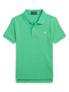 POLO RALPH LAUREN GREEN POLO SHIRT WITH LOGO IN COTTON BOY