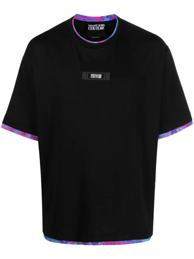 Versace Jeans Couture Rx Logo Patch T-shirt In Black