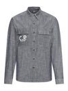 C.p. Company Chambray Long Sleeved Logo Shirt