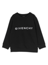 GIVENCHY BLACK CREWNECK SWEATSHIRT WITH CONTRASTING LOGO LETTERING IN COTTON BOY
