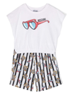 Moschino Teddy Bear-print Cotton Shorts Set In White