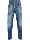 Dondup Distressed Five-pocket Jeans Belt Loops In Denim