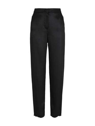 Giorgio Armani Wide-leg Silk Trousers In Black