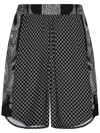 Balmain Mens Black Ivory Brand-pattern Relaxed-fit Stretch-woven Shorts In Black