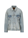 Balenciaga Logo-embroidered Oversized Denim Jacket In Light Indigo Madder