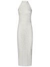 Balmain White Halter Midi Dress In White