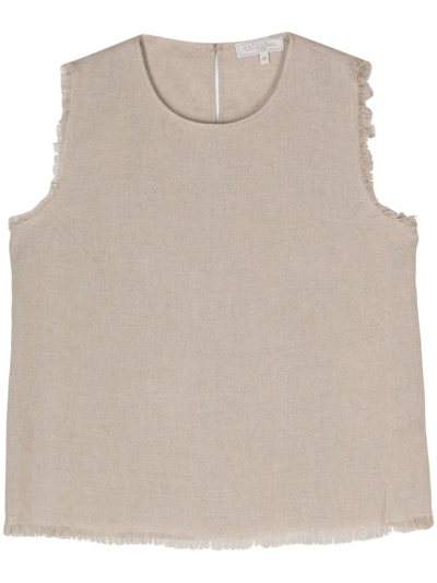 Antonelli Adrien Frayed-edge Top In Neutrals