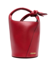 Jacquemus Le Petit Tourni Bucket Bag In Dark Red