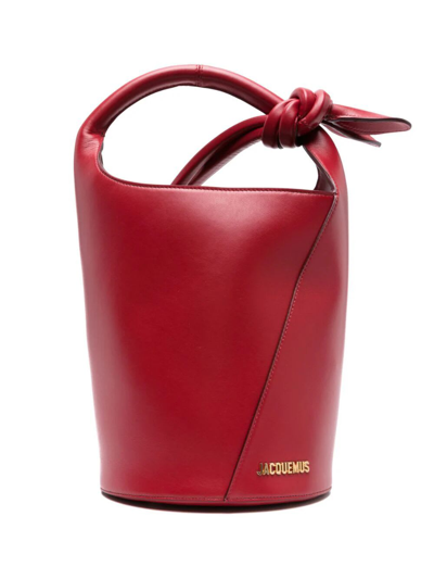 Jacquemus Le Petit Tourni Bucket Bag In Red