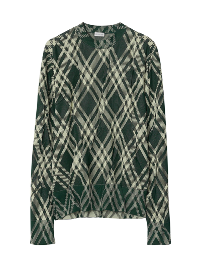 Burberry Sp24-smt-130 M Knitwear In Ivy Ip Check