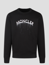 Moncler Logo-print Faded-effect Sweatshirt In Black